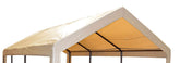 IMPACT front view of tan 10x20 replacement top showing full fit and protection