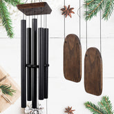 Implication 48-inch wind chime front view showing elegant black finish and large presence