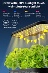 inbloom close-up of LED grow panel highlighting even light distribution advantage