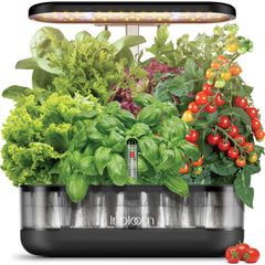 inbloom front view of transparent black hydroponic unit showing modern design and compact benefit