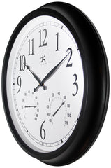 Infinity Instruments dial detail with thermometer and adjustable hygrometer for quick readings