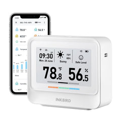 Inkbird IBS-TH5 front display showing temperature and humidity for quick reading