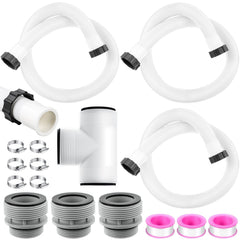 Innconee front view of three white hoses showing complete kit benefits