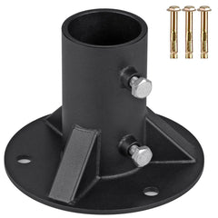 Insaga front view flange showing mounting holes and black finish for durable anchoring
