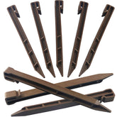 Inslat front view of 50-pack stakes showing brown packaging and quantity benefit
