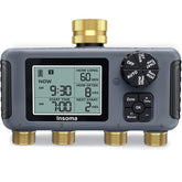 Insoma front view with brass inlet showing durable outdoor controller benefit