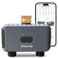 Insoma front weatherproof controller showing dual-zone ports and display for reliable outdoor control