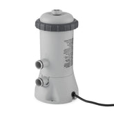 Intex C530 front view showing compact pump and clear benefits