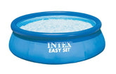 Intex front packaging showing included pool and pump benefits quick setup