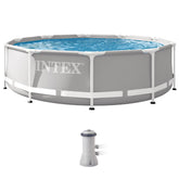 Intex front view of pool kit showing packaging and quick-setup benefit