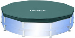 Intex size comparison showing 10-inch overhang for secure fit benefit