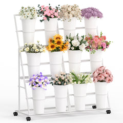 Invech front full display stand showing all tiers and neat plant presentation benefit