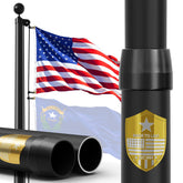 IOEN flag pole front view showing full length and sturdy finish for durable display