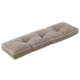 IPYNBAP front view of khaki bench cushion showing tailored fit and neutral color benefit