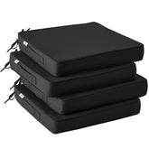 IPYNBAP front view of four black cushions showing neat stack and uniform finish