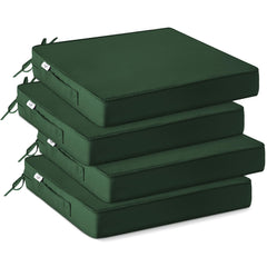 IPYNBAP front view of four forest green cushions showcasing coordinated seating comfort