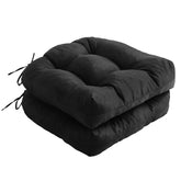 IPYNBAP front view of two black tufted cushions showing style and comfort