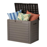 IRIS USA deck box front view showing compact storage benefit
