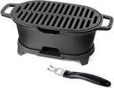 IronMaster mini front view showing compact hibachi and sturdy cast-iron build for reliable heat