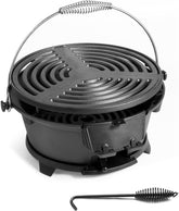 IRONMAX front view showing compact cast iron hibachi and sturdy legs benefit portability