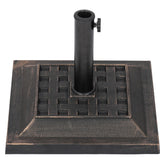 Island Umbrella bronze base front view showing stable foundation benefit