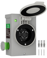 islewire front panel showing inlet and sealed cover for safe outdoor use