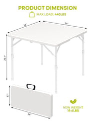 IWDOO folded table held by handle for easy transport benefit quick portability
