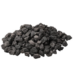 IwoodUS front packaging 10 lb bag of black lava rocks showing quantity and size benefits