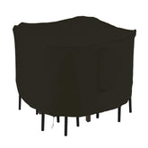 Izzybang front view of cover on bar-height square set showing full protection