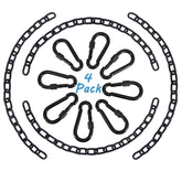 JACNITAD 4-pack front view showing four 25-inch chains and four carabiners, reliable suspension