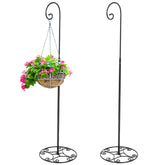 JaGely shepherd hook front view showing sleek black finish and stability