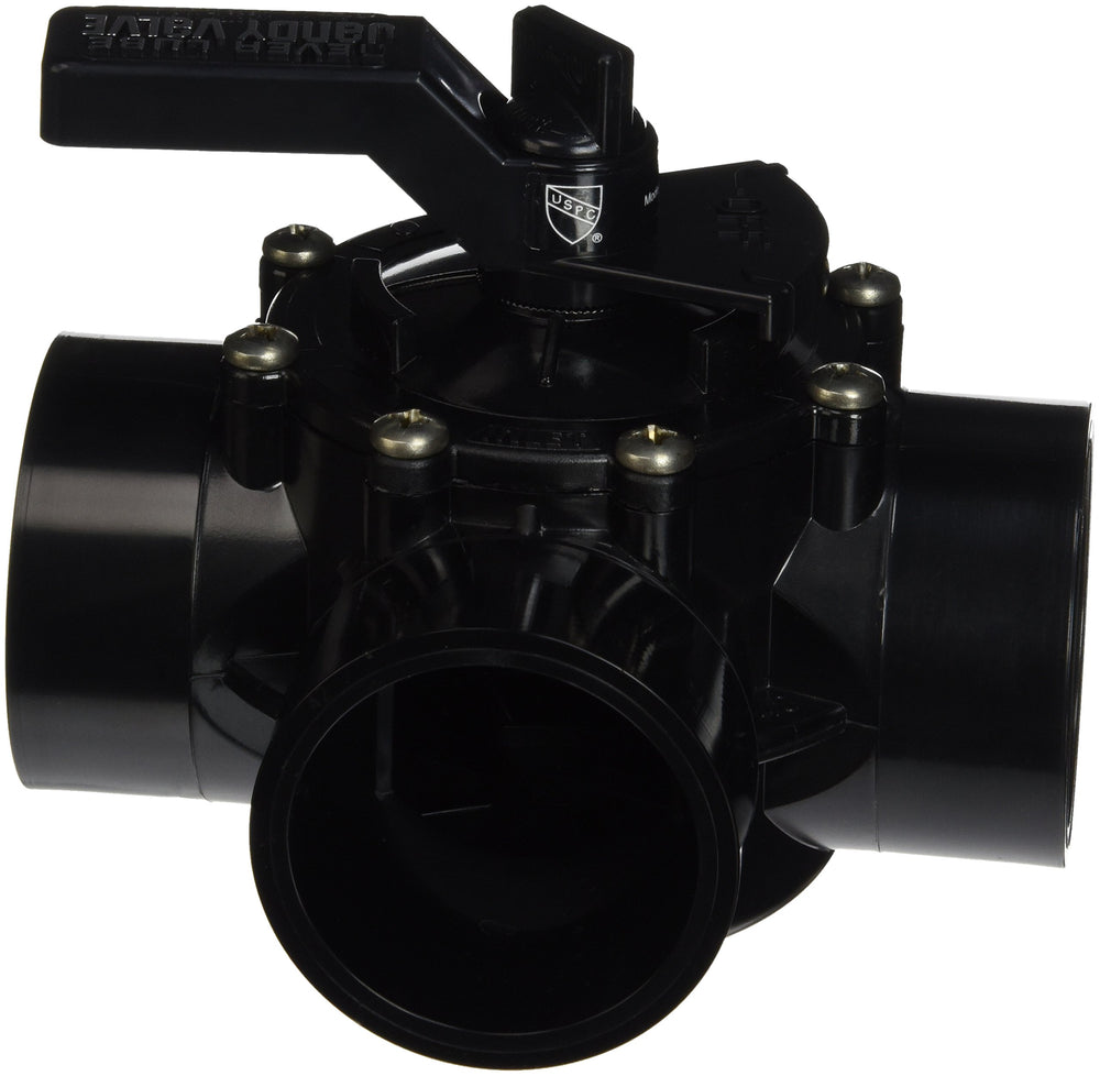 Jandy NeverLube 4717 front view showing CPVC body and three ports for leak-free control