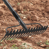 JAOTREL front view of full 77-inch bow rake showing durable head and handle, reliable performance