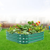 JAUZVIL front view of galvanized raised bed showing robust structure and modern look