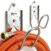 JBscoop front view of two stainless steel hangers showing rust-free finish and durability
