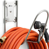 JBscoop front view of hose holder showing sturdy shape and easy access