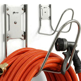 JBscoop front view of hose holder showing sturdy shape and quick access benefit
