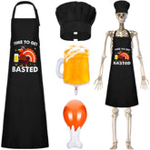 JcHrmers apron front view showing playful turkey graphic and bold text, adds instant character
