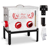 Jdooqee front view of metal feeder showing durable build and capacity benefit