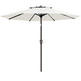 JEAREY front view of 9' cream white canopy showing full shade coverage and style