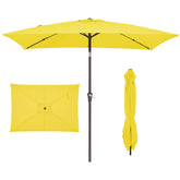 JEAREY front view rectangular umbrella showing wide shade for patio