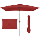 JEAREY front view of rectangular umbrella showing wide shade coverage