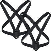 Jecery front view harness showing full black double-strap design and stability