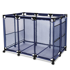 JEFEE front view of blue mesh cart showing roomy interior and organized gear