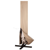 Jentafix front view of cover on offset umbrella protecting canopy