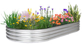 JERIA front view of assembled oval raised bed showing neat planting space and durability