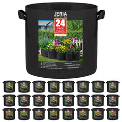 JERIA front view of 24-pack grow bags showing quantity and portability