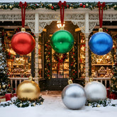 Jetec front view of multicolor 17-inch inflatable ornaments showing bold festive decor