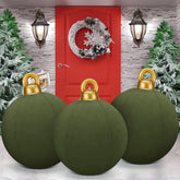 Jetec front view of three inflatable Christmas balls showing color and scale benefit