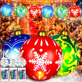 Jetec front view of three 24-inch inflatable balls showing colorful LED lights and festive look